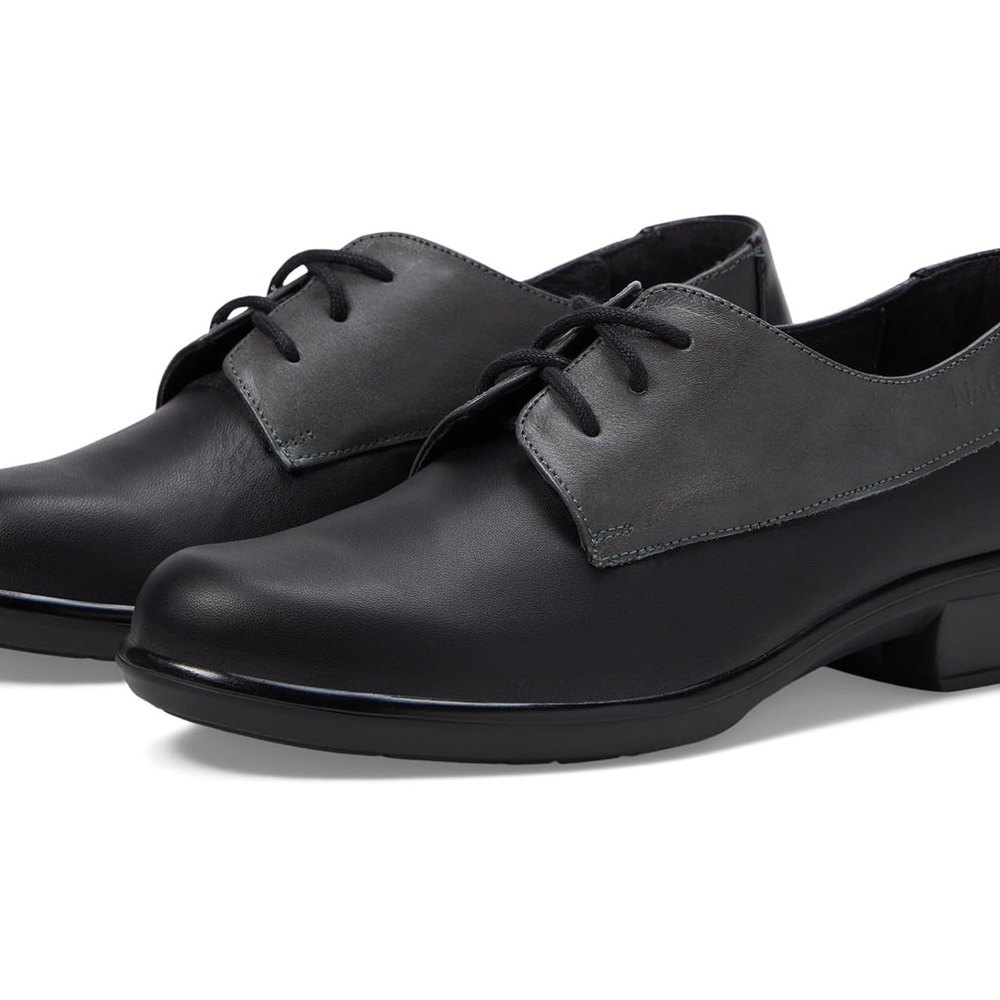 Naot Kedma Black/Gray Leather Tie Oxford - 40